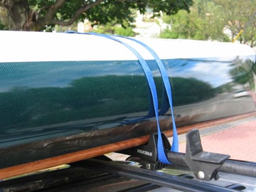 transporting Placid Boatworks lightweight pack canoe on car roof